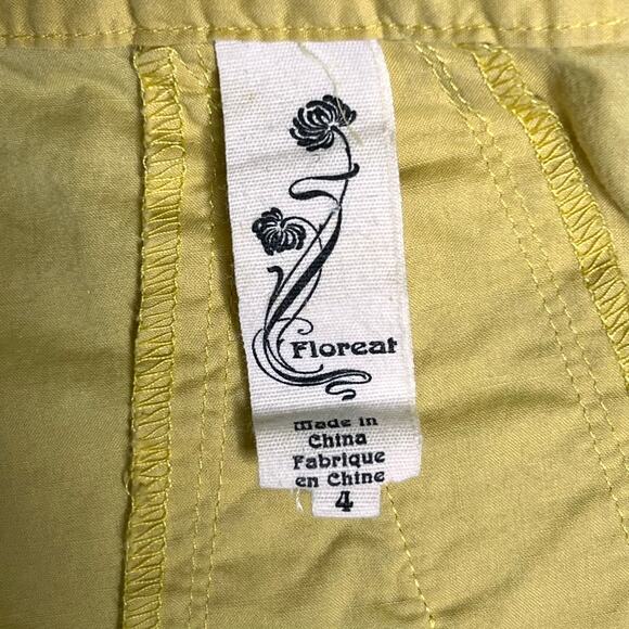 Anthropologie Floreat Morning Surprise Blouse Size 4 Yellow Embroidered Ruffled - Picture 12 of 16